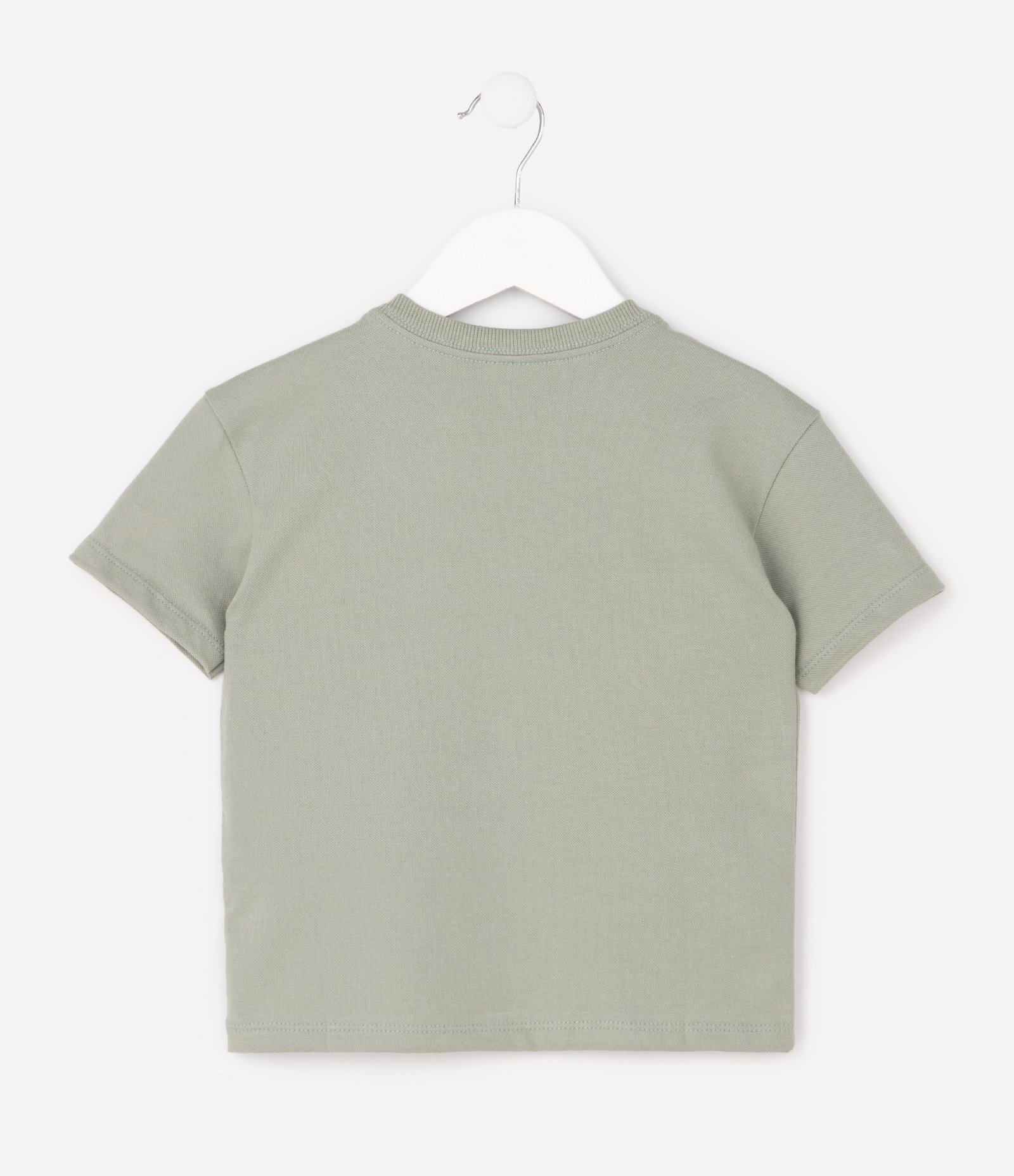 Camiseta Infantil Piquet Com Relevo No Letting - Tam 1 a 6 Anos Verde 2