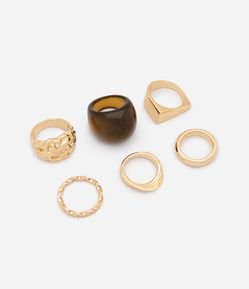 Kit 06 Anéis com Formas Variadas