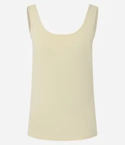 Blusa em Poliamida com Decote U e Alça Larga