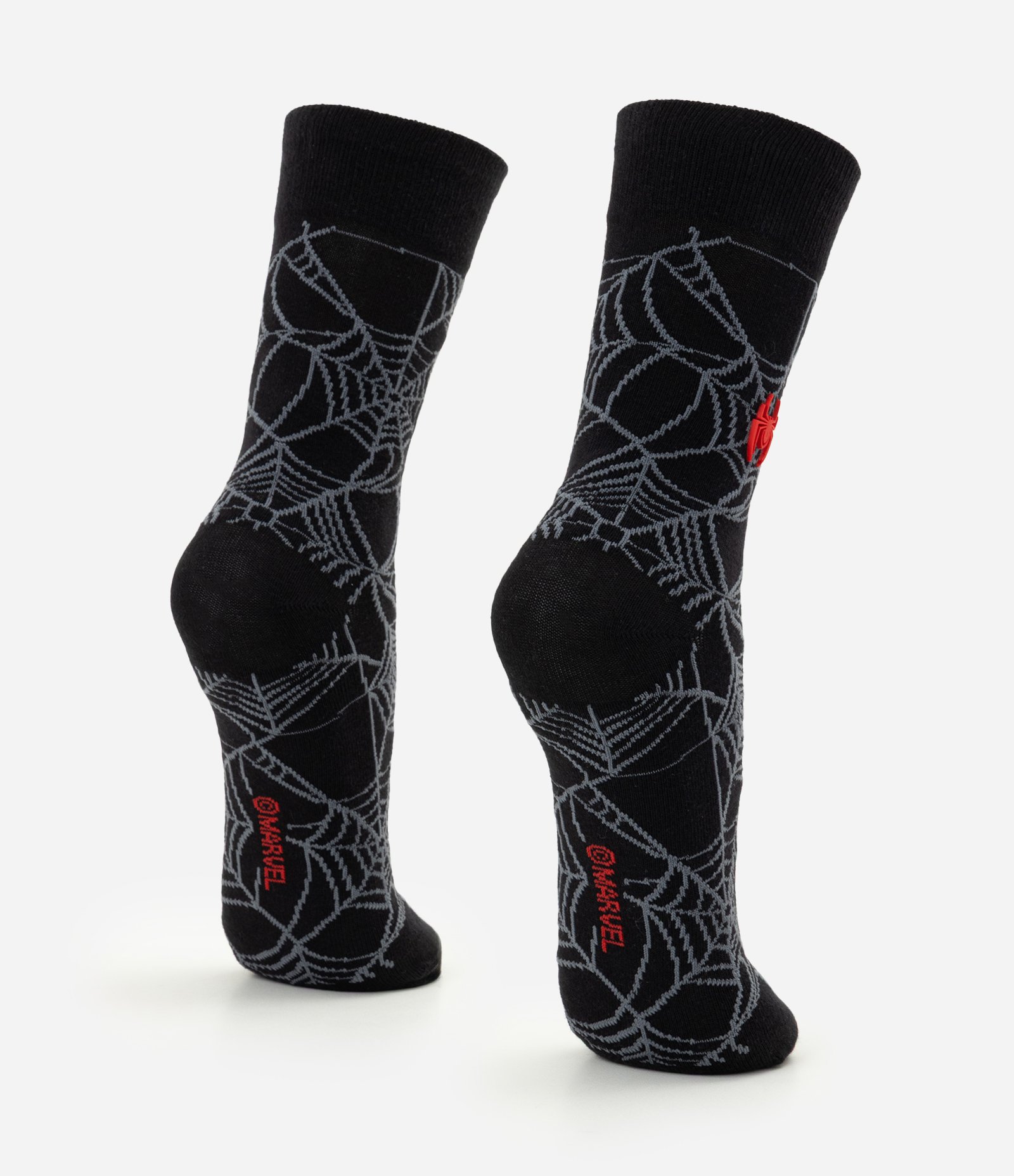Meia Cano Alto do Homem-Aranha Preto 3
