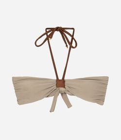 Biquíni Top Bandeau com Amarração no Pescoço em Microfibra