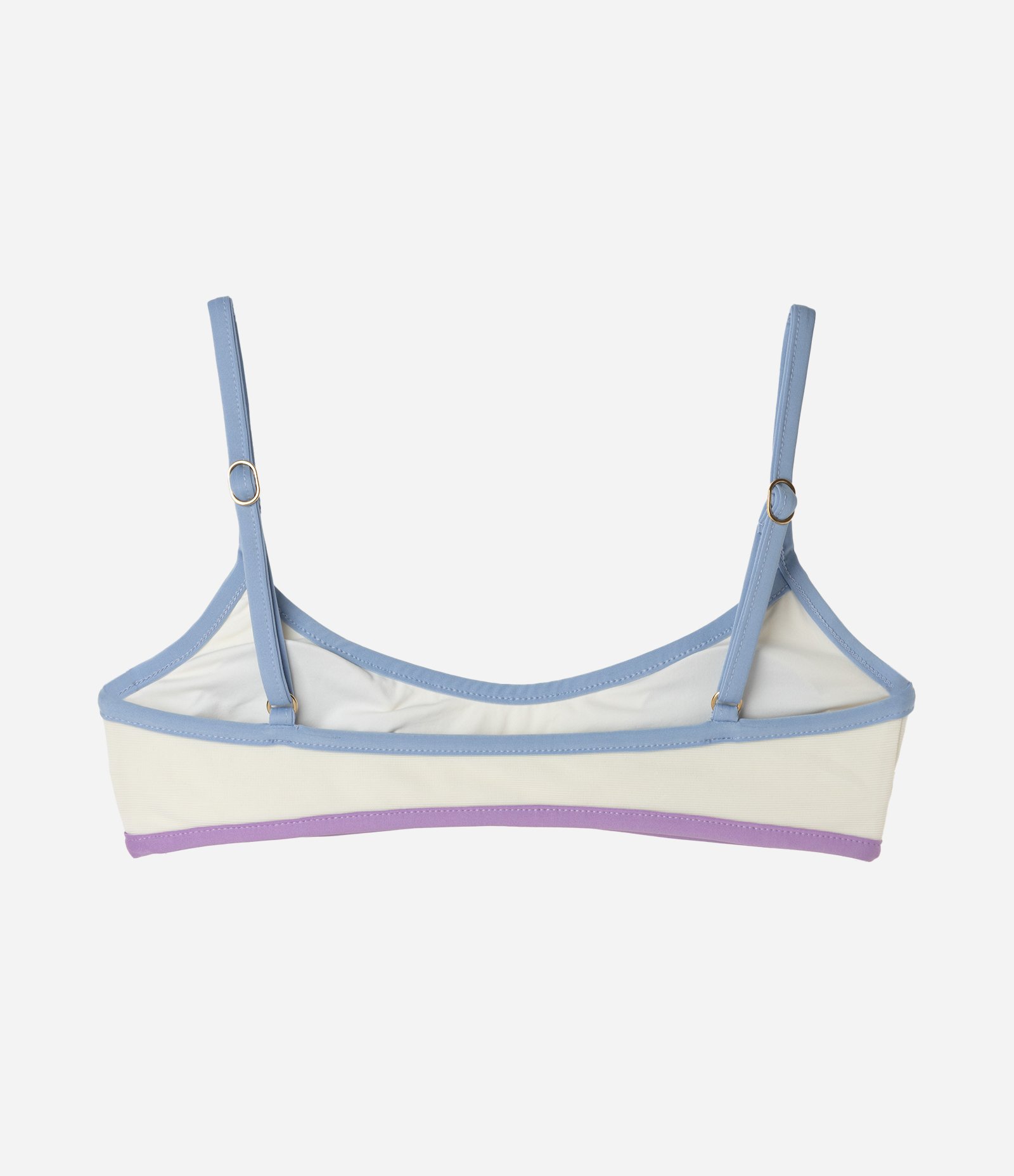Biquíni Top Camisetinha em Microfibra Canelada com Viés Contrastante Branco 2