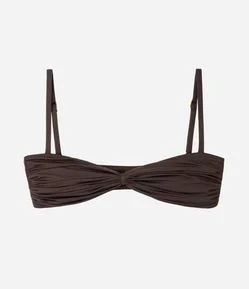 Biquíni Top Bandeau Franzido em Microfibra