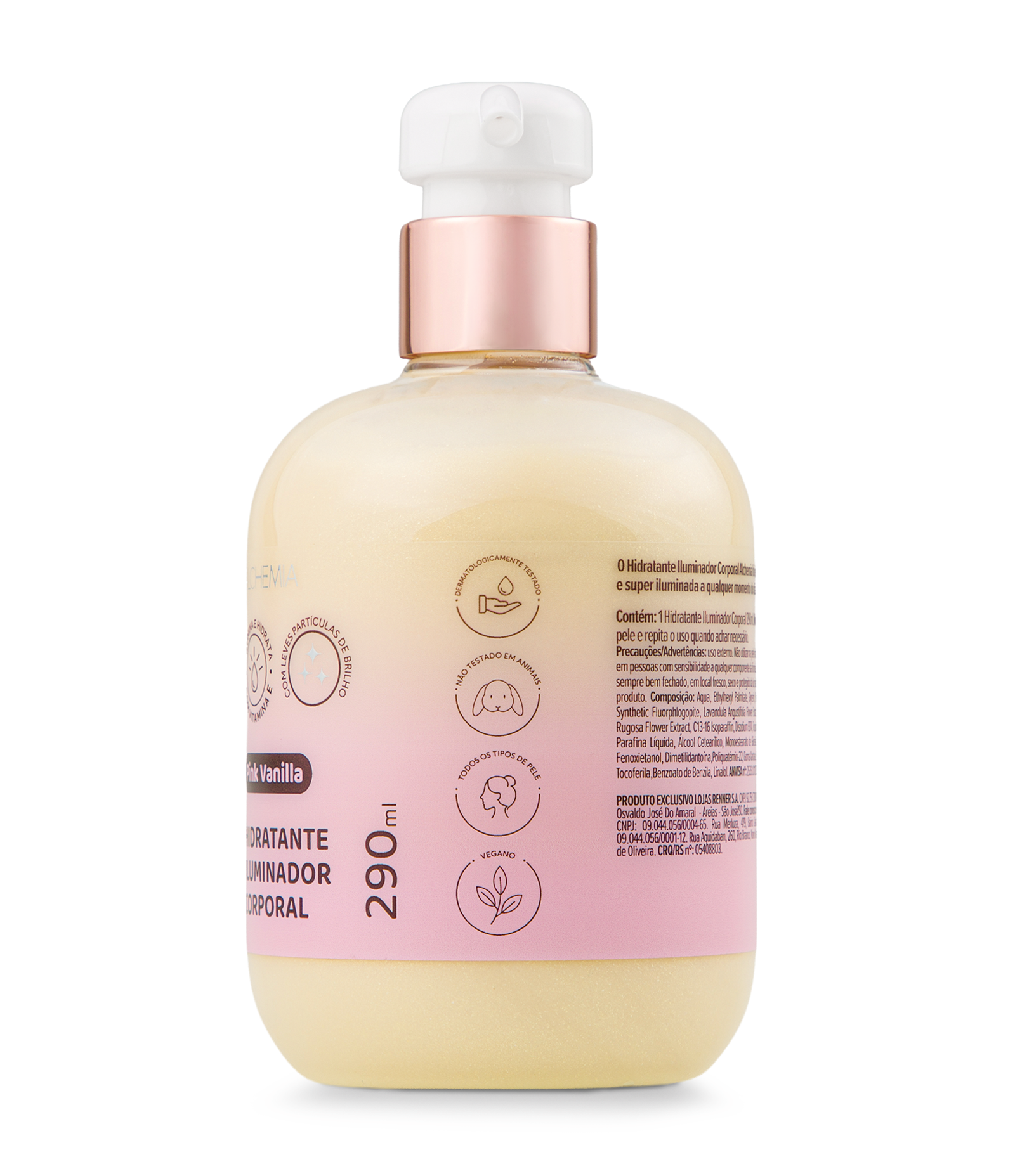 Hidratante Iluminador Corporal Pink Vanilla Glow 290ml 2