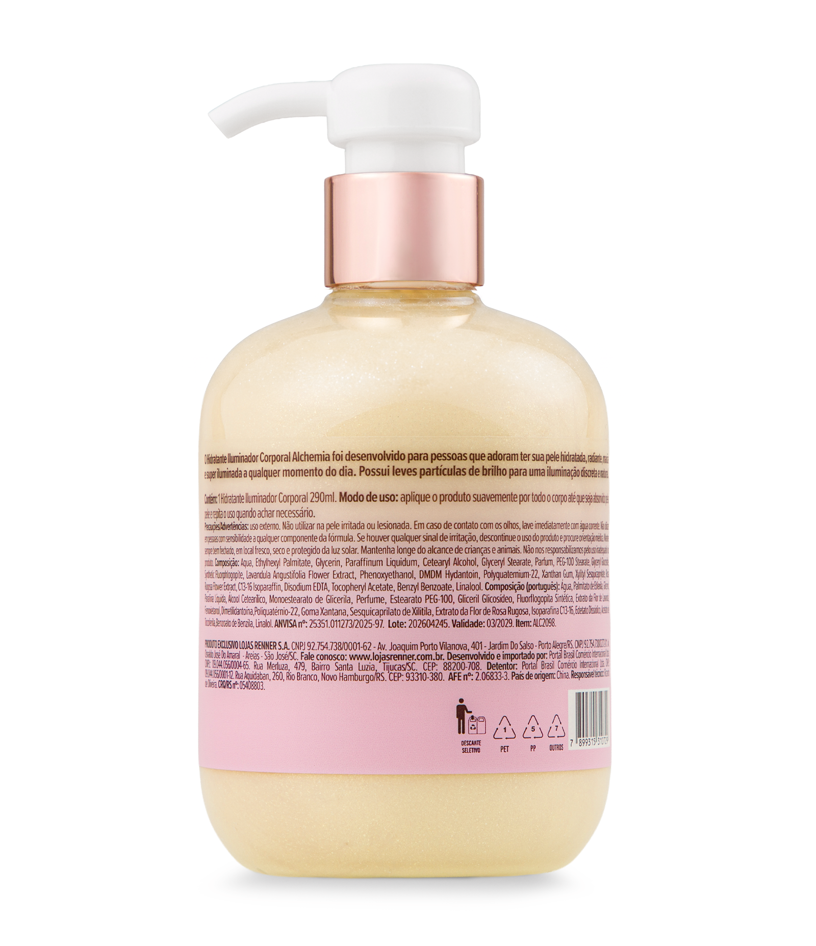 Hidratante Iluminador Corporal Pink Vanilla Glow 290ml 3