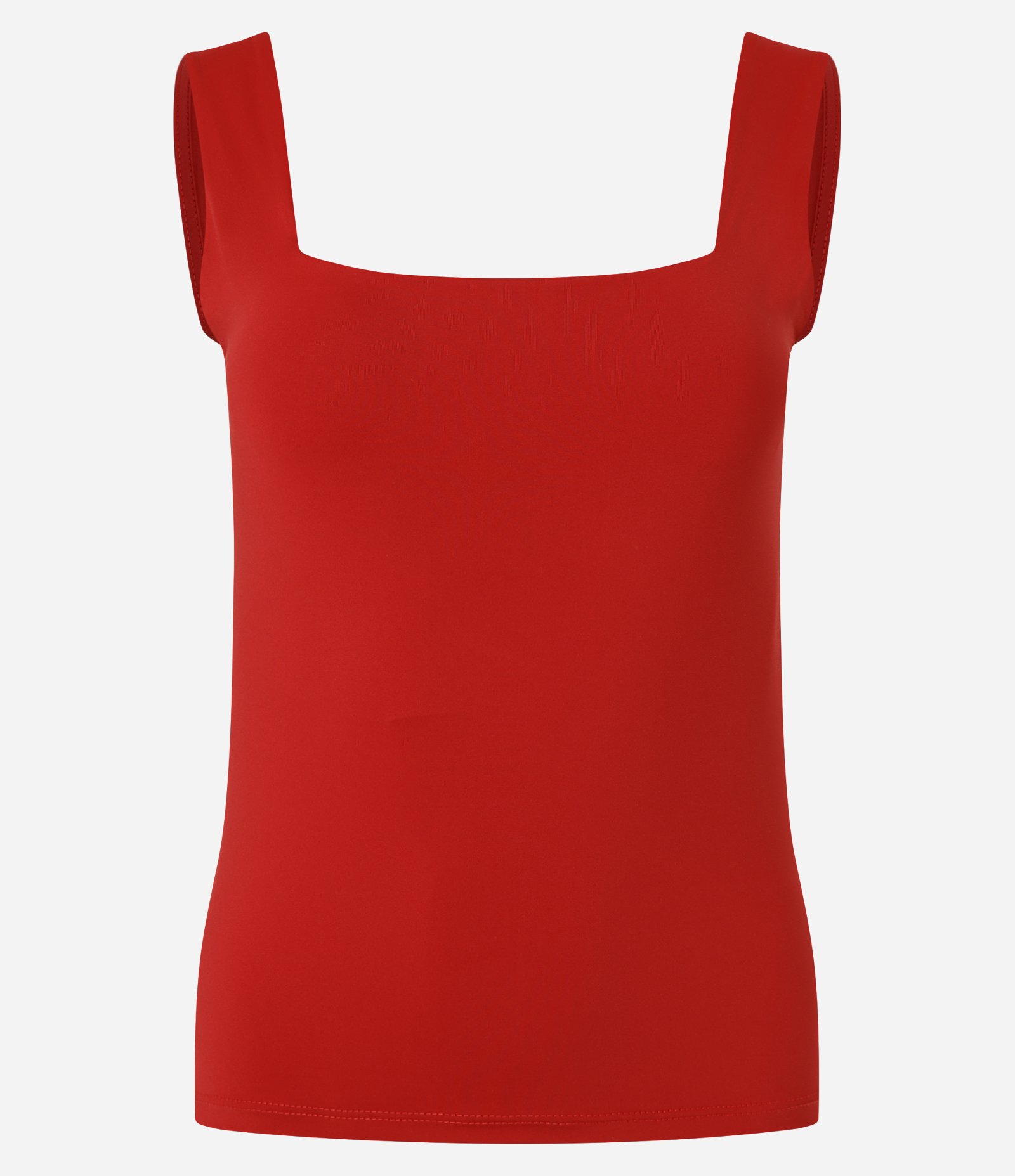 Blusa Básica em Poliamida com Decote Quadrado Vermelho 5
