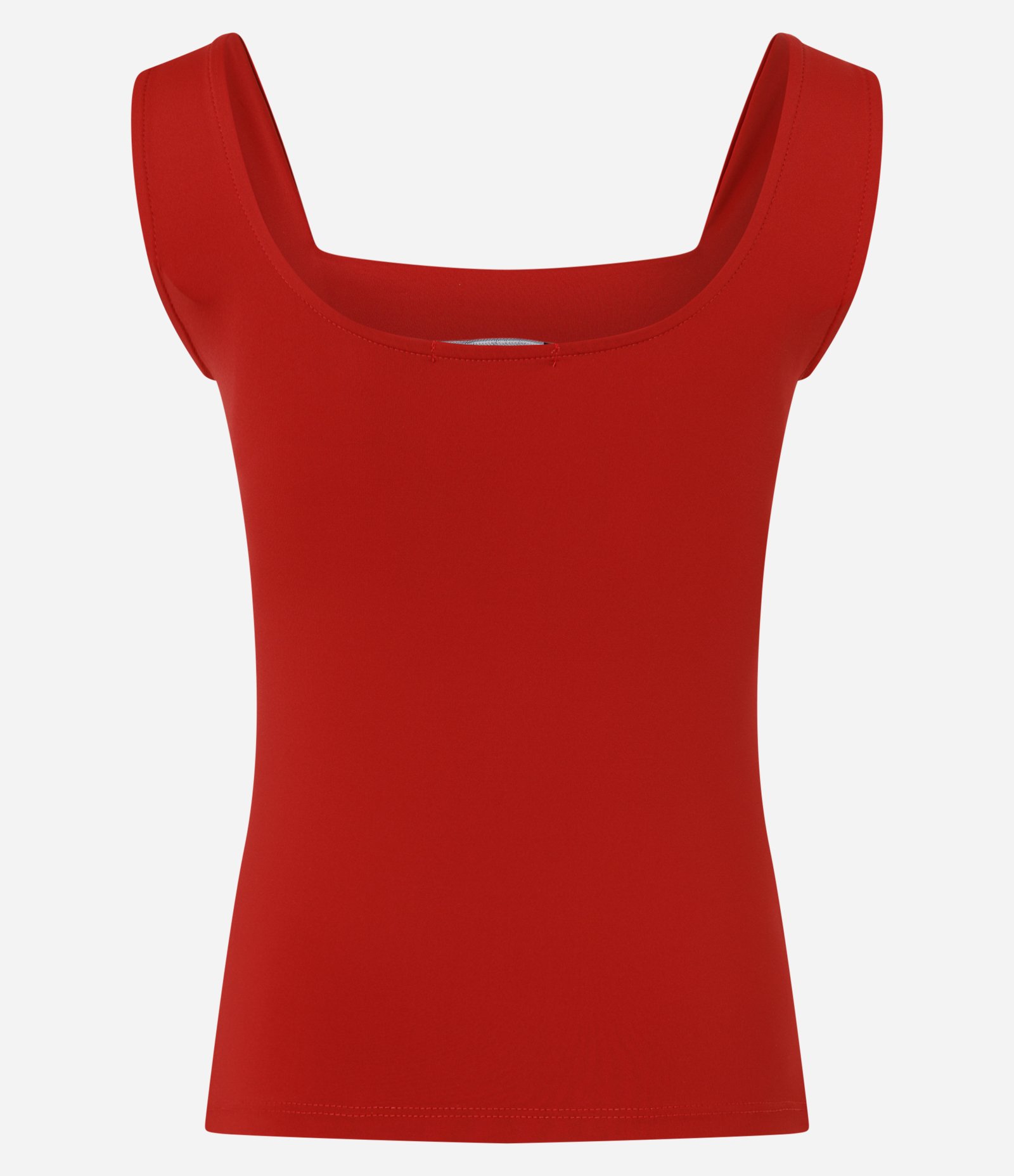 Blusa Básica em Poliamida com Decote Quadrado Vermelho 6