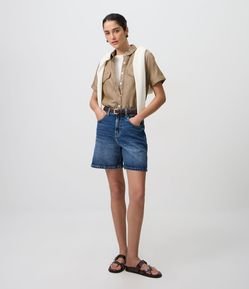 Short Midi em Jeans Premium
