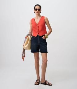 Short Midi em Jeans Premium