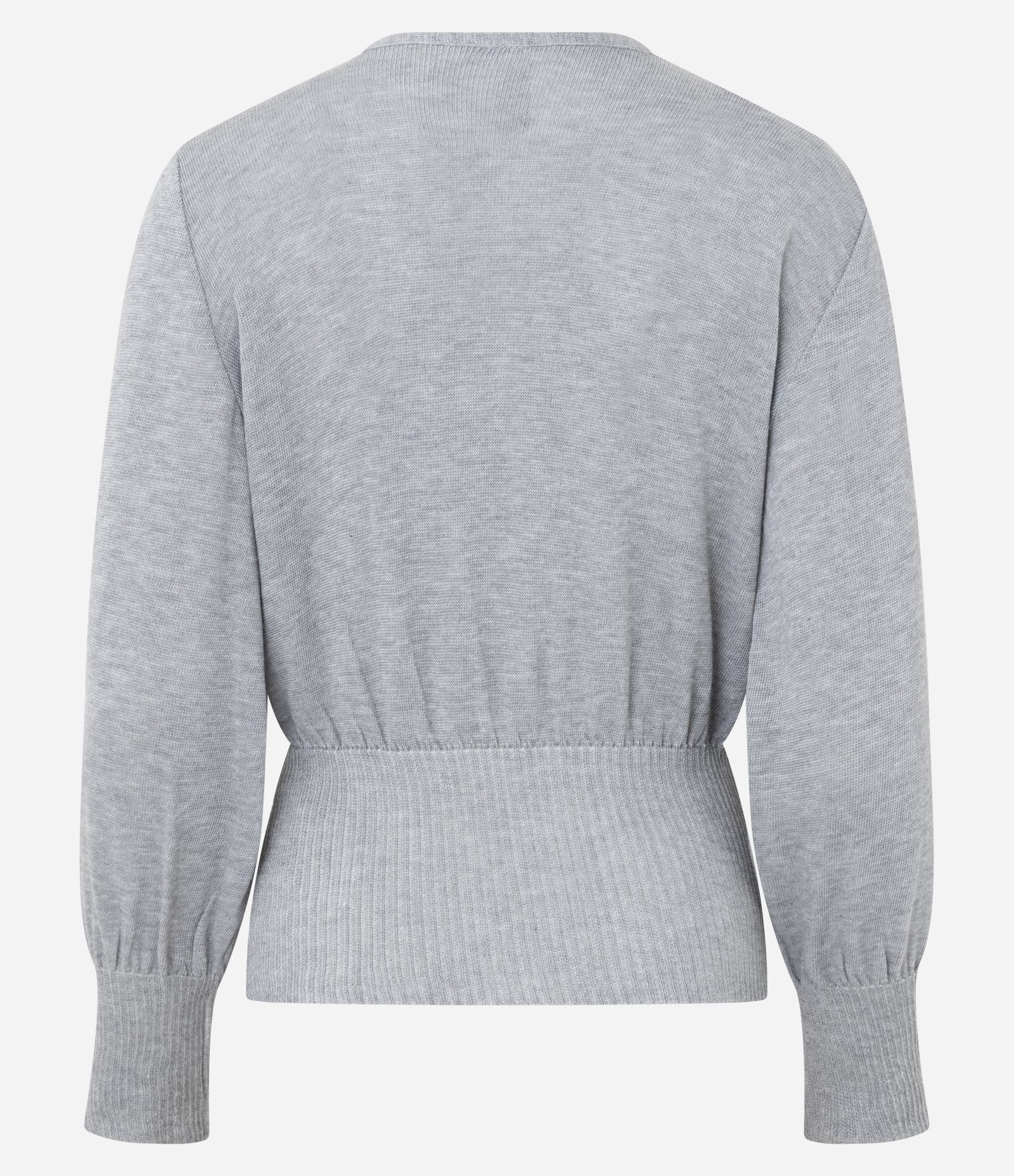 Blusa em Tricô com Decote V Profundo Cinza 8