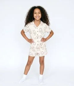 Pijama Americano Infantil Estampa Ursinho Pooh - Tam 4 a 12 Anos