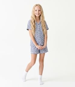 Pijama Americano Infantil Estampa Laços - Tam 7 a 14 Anos