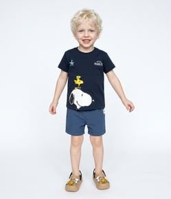 Camiseta Infantil Em Algodão Snoopy e Woodstock - Tam 2 a 6 Anos