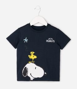 Camiseta Infantil Em Algodão Snoopy e Woodstock - Tam 2 a 6 Anos