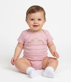 Body Bebê em Cotton com Estampa de Morangos - Tam RN a 18 Meses