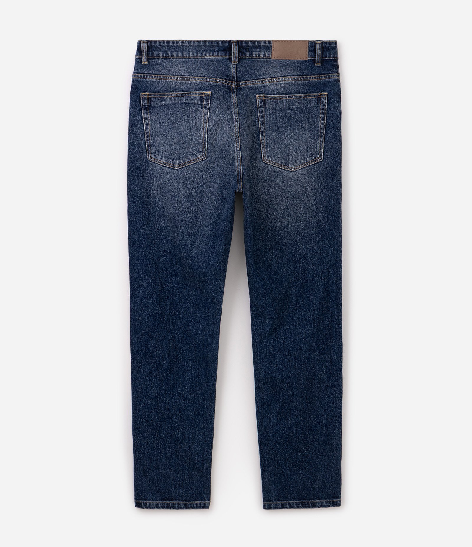 Calça Tapered Jeans com Lavagem Tradicional Azul Escuro 2