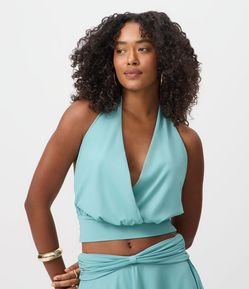 Blusa Frente Única em Microfibra com Efeito Blusê