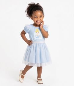 Vestido Infantil com Estampa Cinderela - Tam 1 a 6 Anos