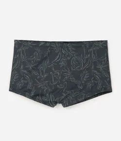 Sunga Boxer em Microfibra com Estampa Folhagens