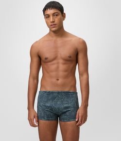 Sunga Boxer em Microfibra com Estampa Folhagens
