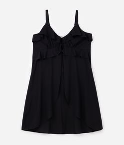 Blusa em Viscose Texturizada com Babados e Amarração Curve & Plus Size