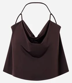 Blusa Frente Única em Malha com Decote Degagê