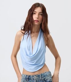 Blusa Frente Única em Malha com Decote Degagê