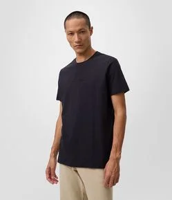 Camiseta Regular em Algodão com Lettering Createur