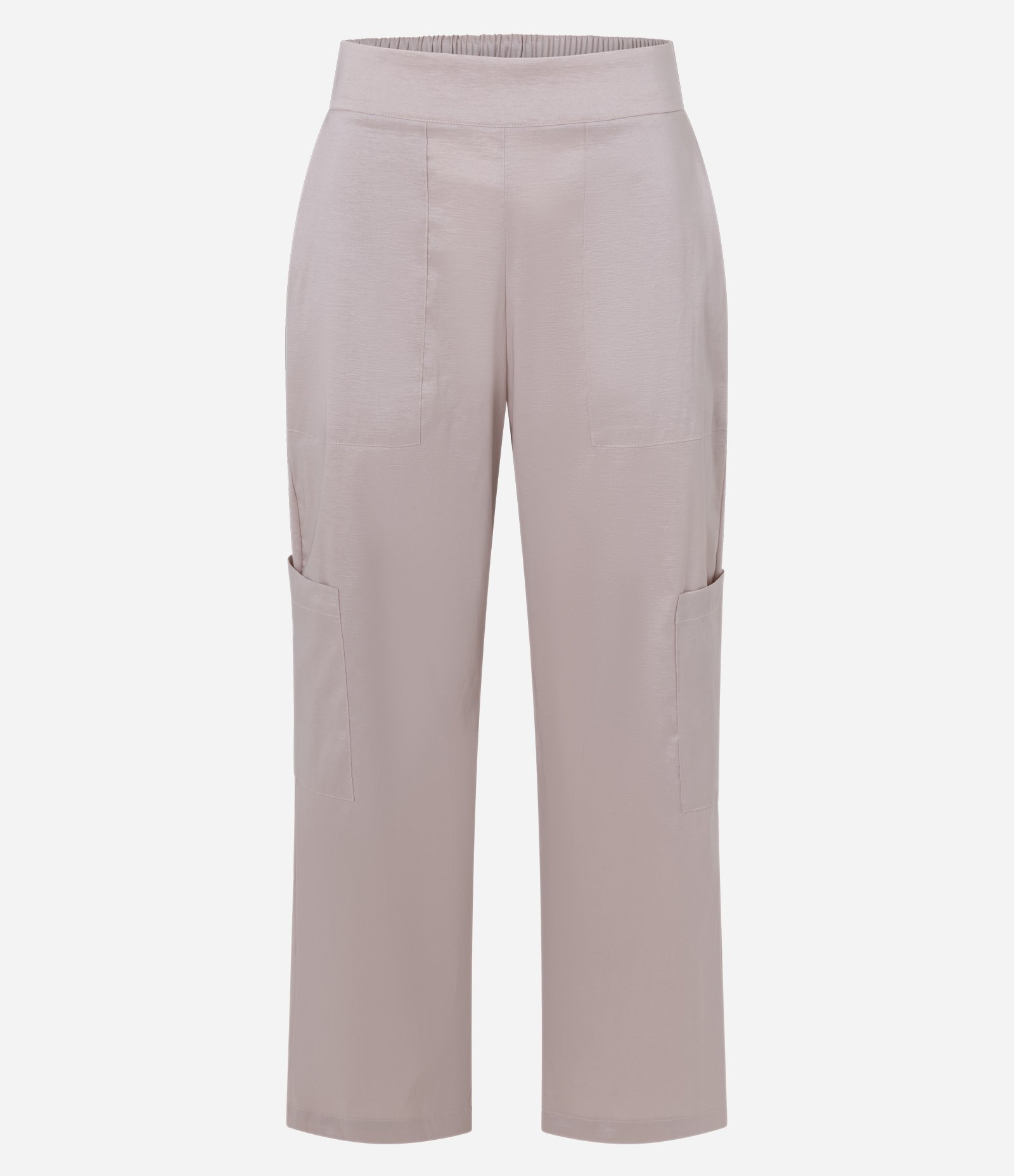Calça Reta Estruturada com Textura e Cós Amplo Rosa Claro 1