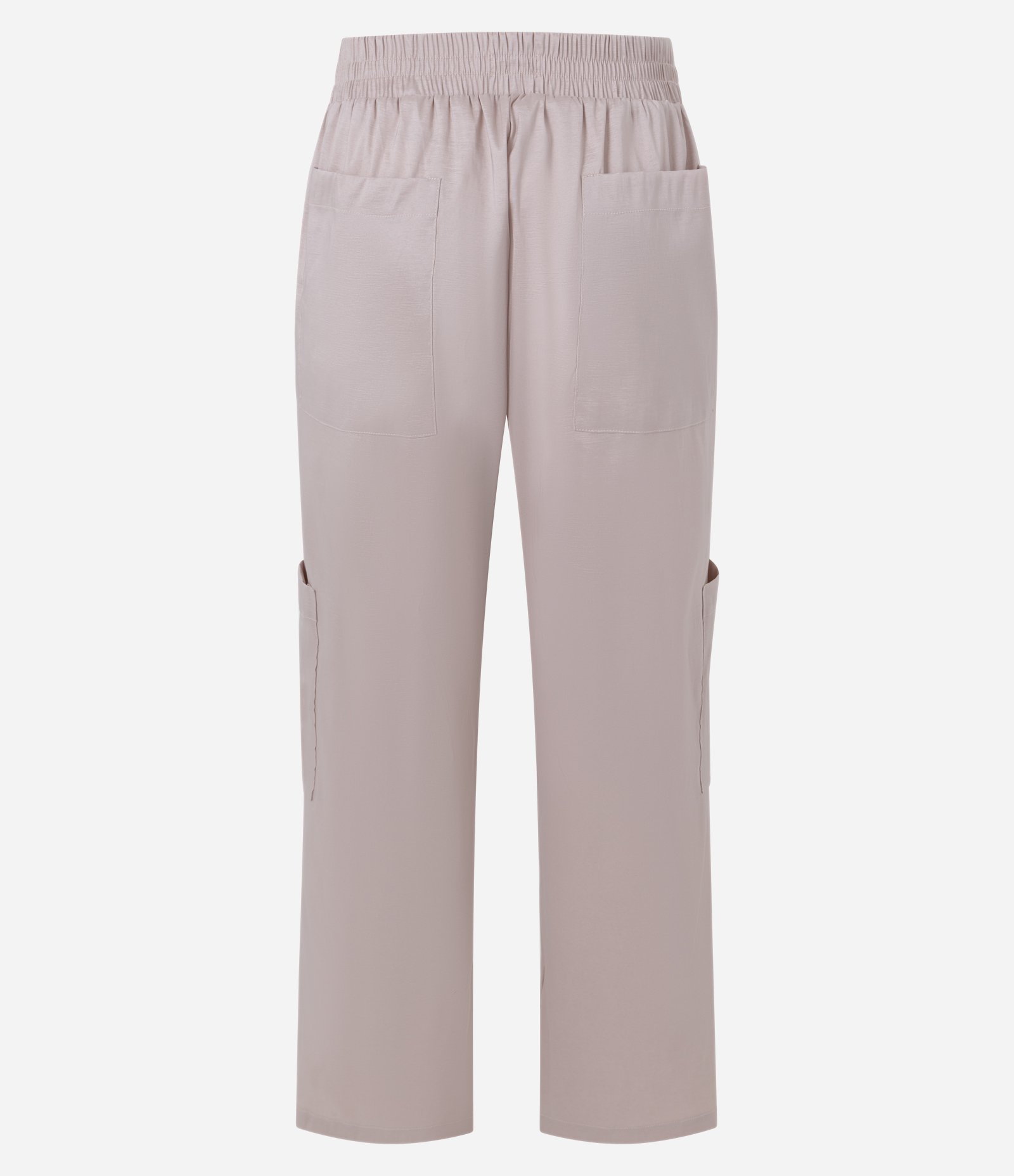 Calça Reta Estruturada com Textura e Cós Amplo Rosa Claro 3