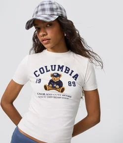 Camiseta em Algodão com Estampa Columbia Bear Club