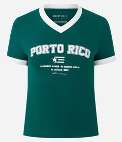 Camiseta em Algodão com Lettering Porto Rico