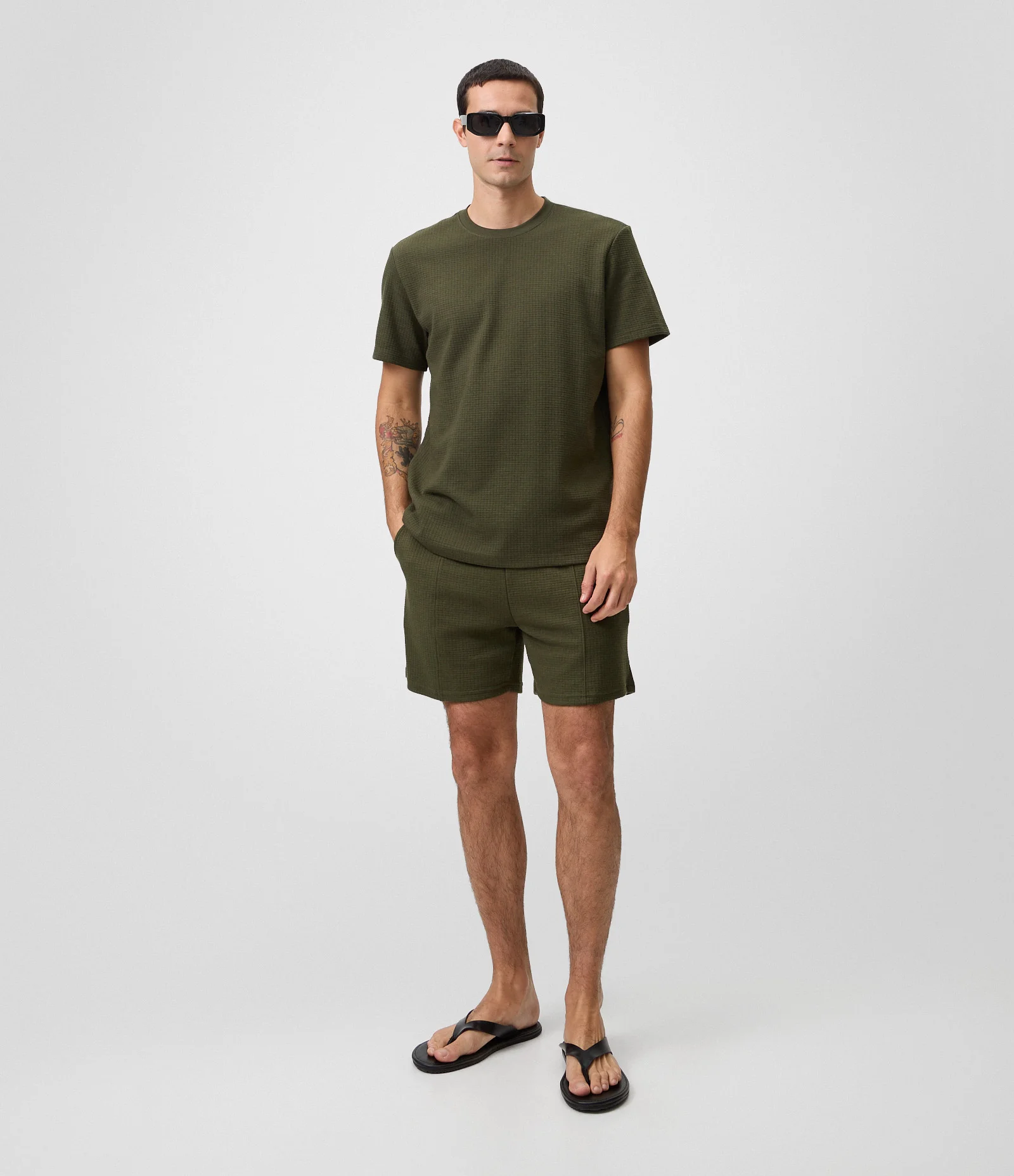 Camiseta Boxy com Textura Canelada Verde 2
