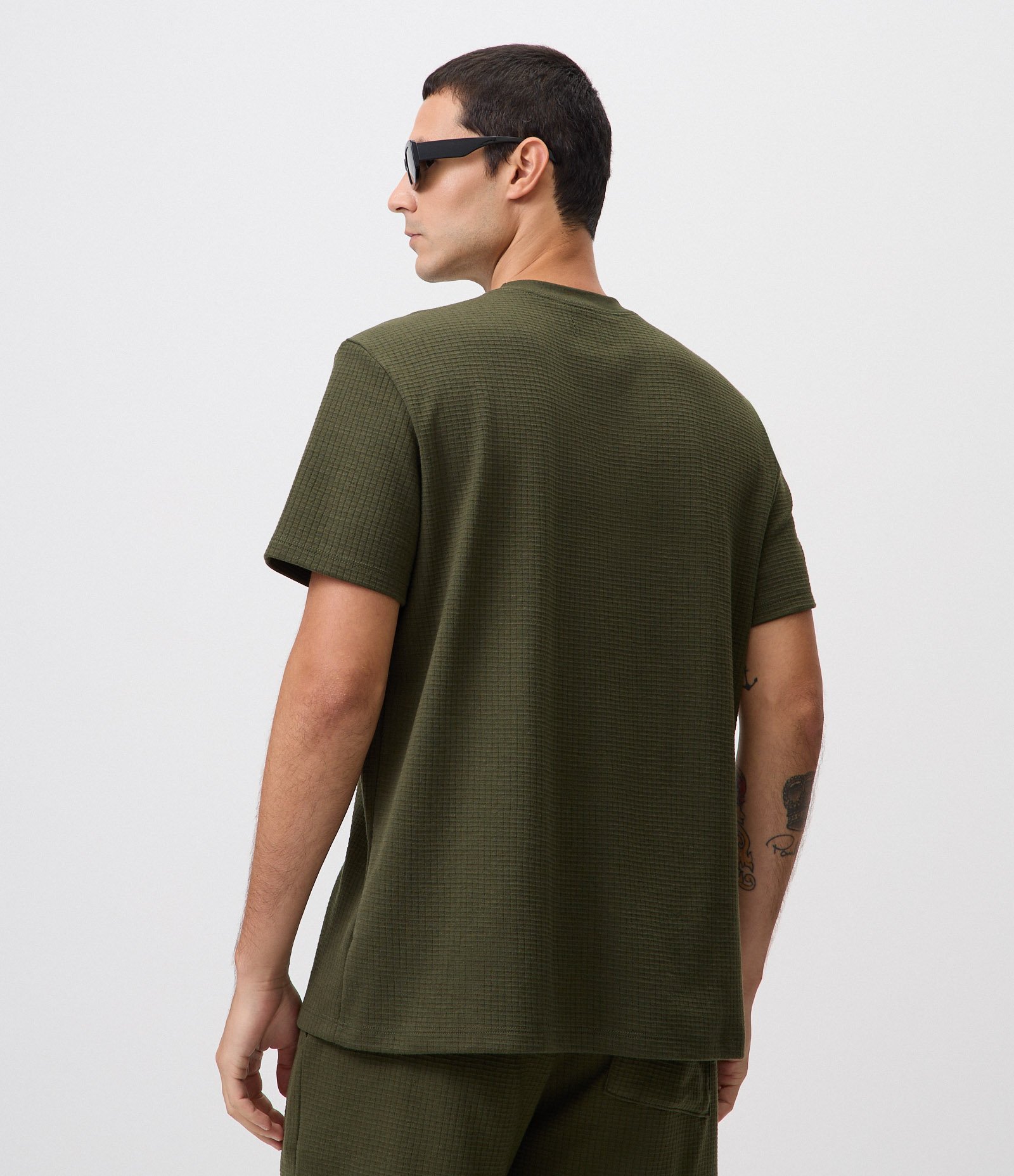 Camiseta Boxy com Textura Canelada Verde 3