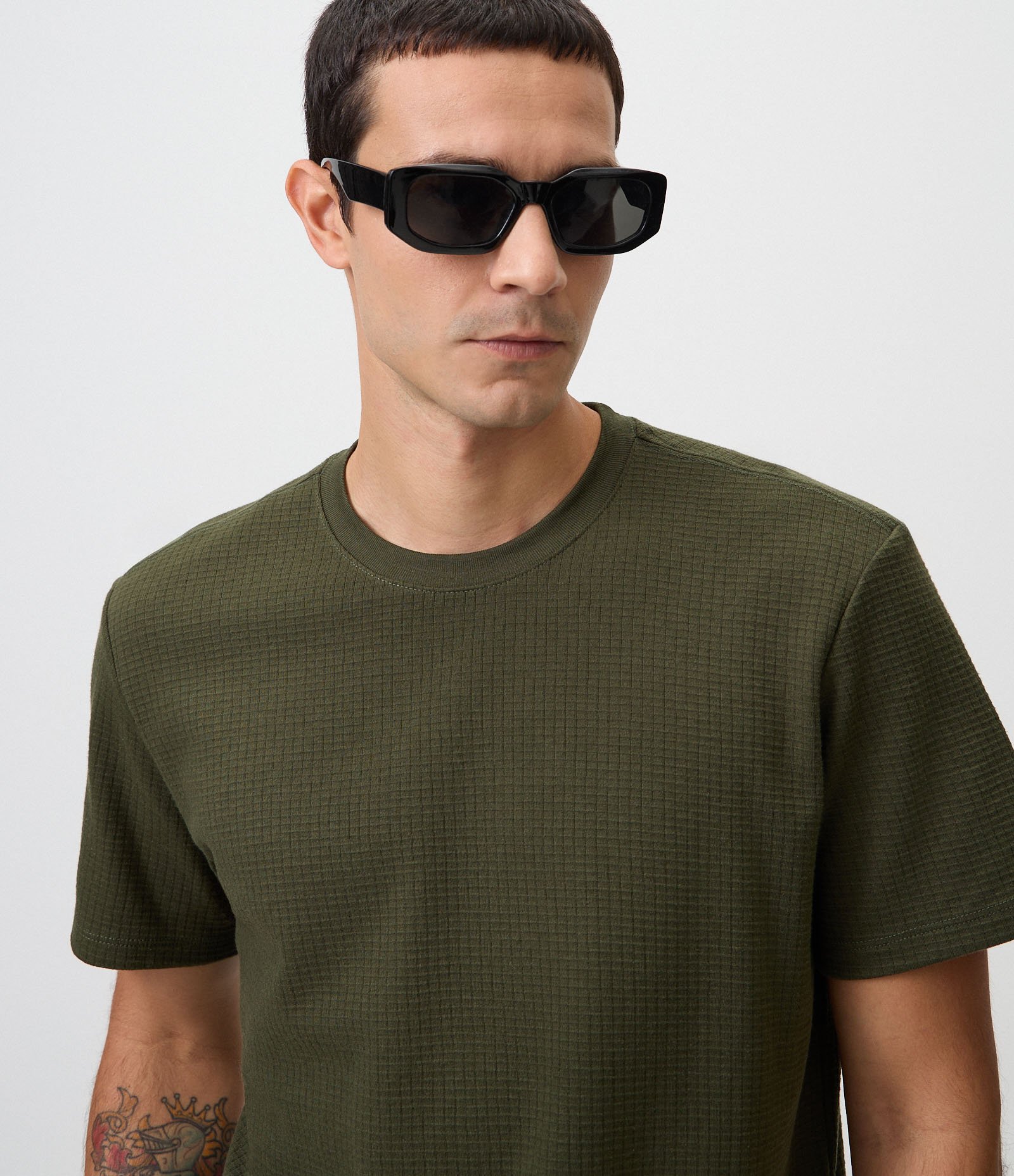 Camiseta Boxy com Textura Canelada Verde 4