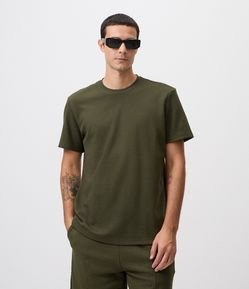 Camiseta Boxy com Textura Canelada