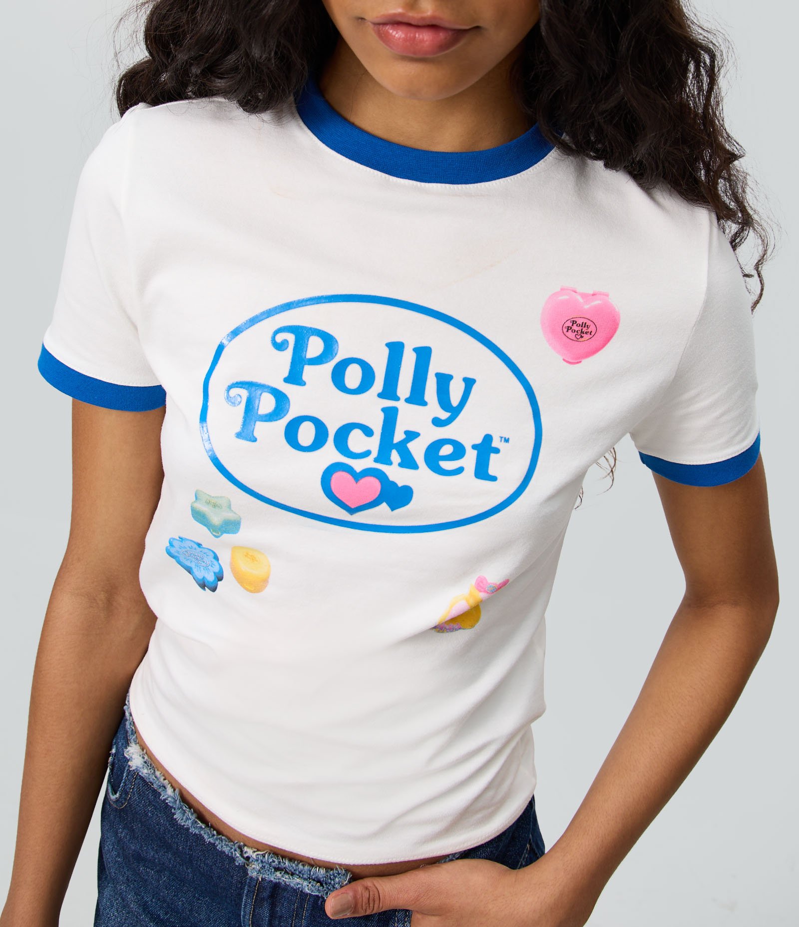 Camiseta em Algodão com Estampa Polly Pocket Branco 3
