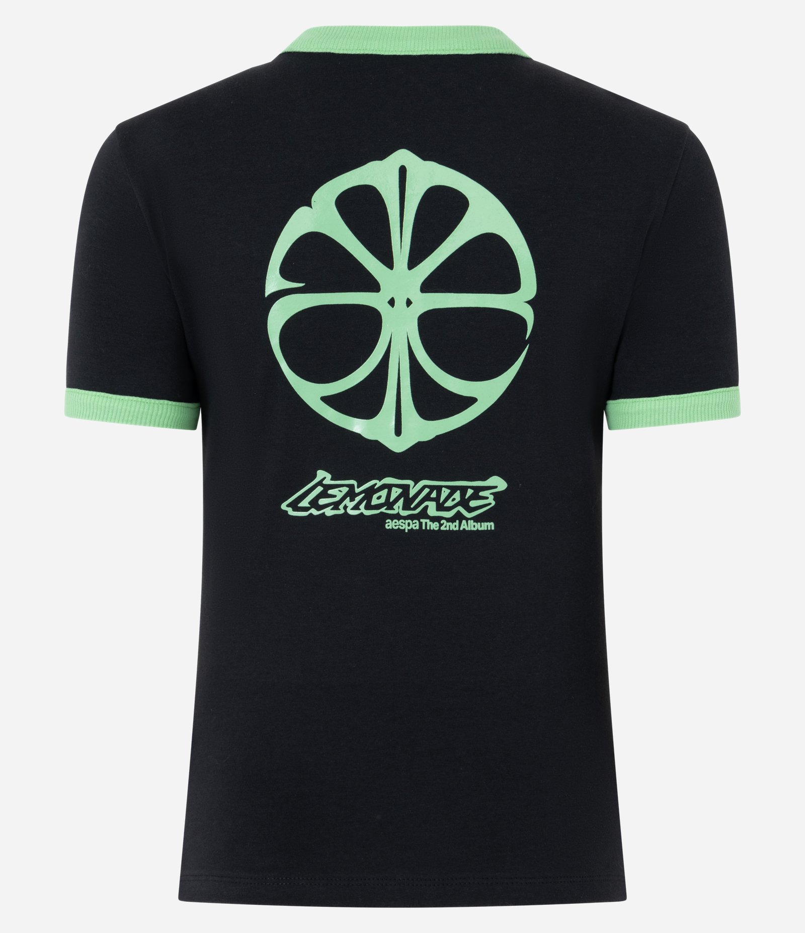 Camiseta Baby Look aespa com Estampa Álbum Lemonade Preto/Verde 6