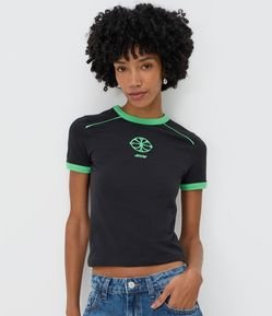 Camiseta Baby Look aespa com Estampa Álbum Lemonade
