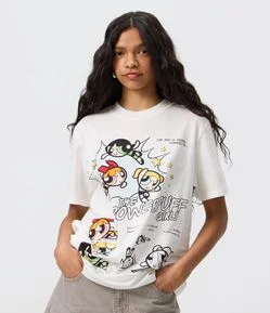 Camiseta em Algodão com Estampa Meninas Superpoderosas com Lettering