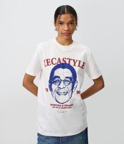 Camiseta em Algodão com Estampa Zeca Pagodinho com Lettering Posterior