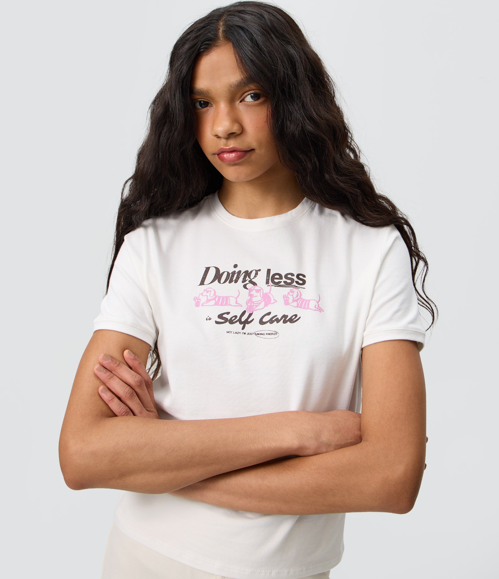 Camiseta em Algodão com Lettering Doing Less Self Care Branco 3