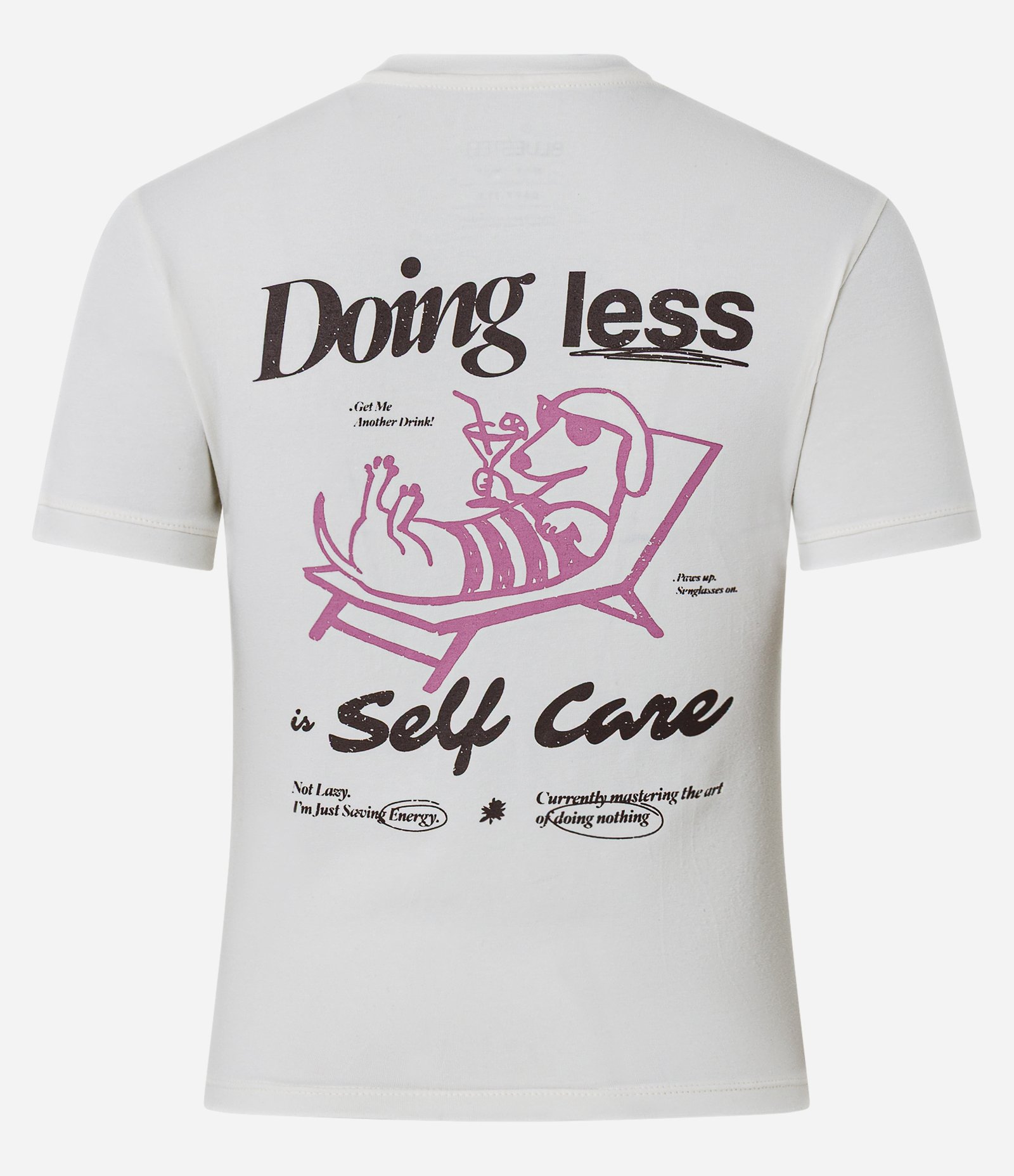 Camiseta em Algodão com Lettering Doing Less Self Care Branco 6