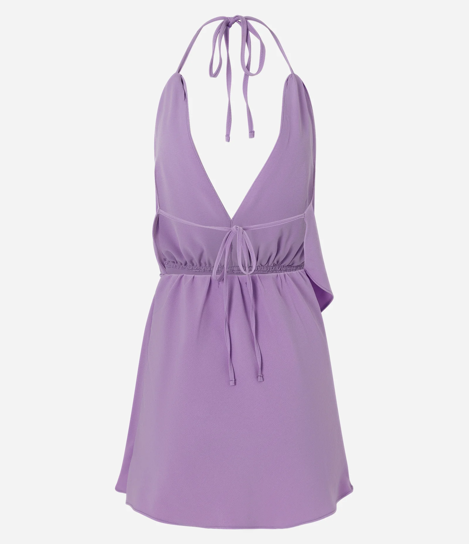 Vestido Frente Única Acetinado com Sobreposição Transpassada Roxo 6