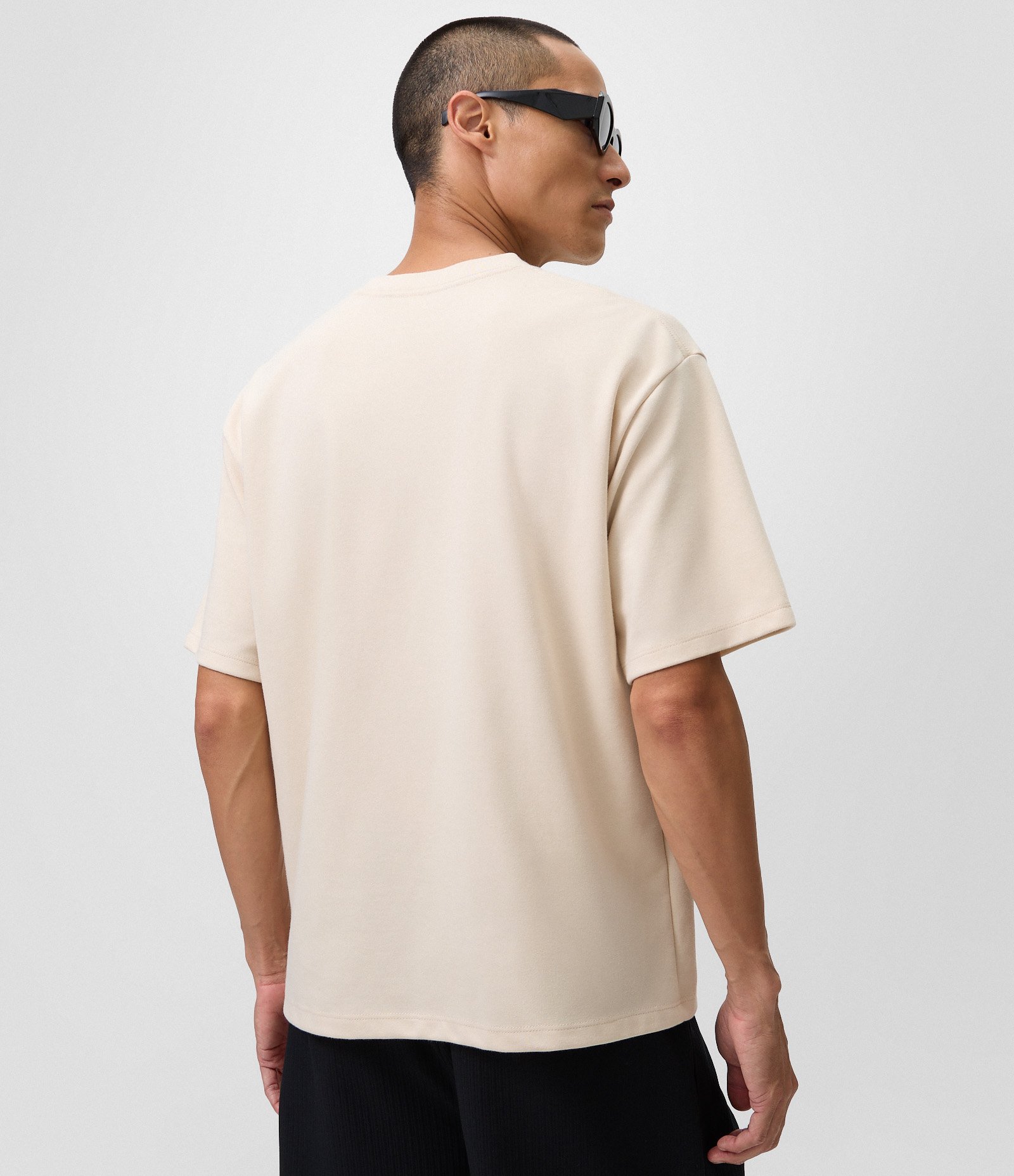 Camiseta Boxy em Algodão com Arte de Claude Monet Estampada Bege 3
