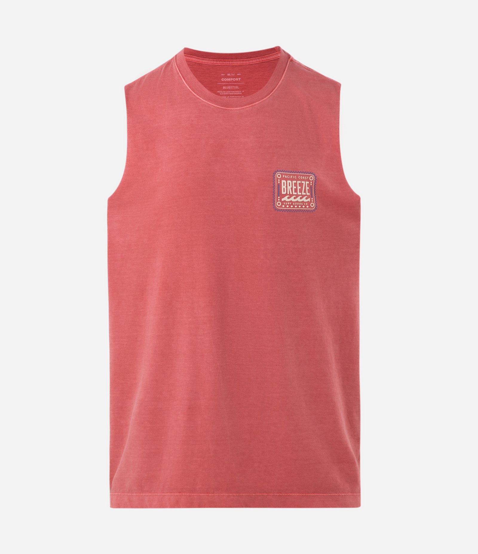 Regata Comfort em Algodão Estonada com Estampa Vermelho 5