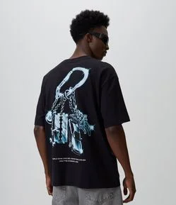 Camiseta Oversized em Algodão Chrome Star