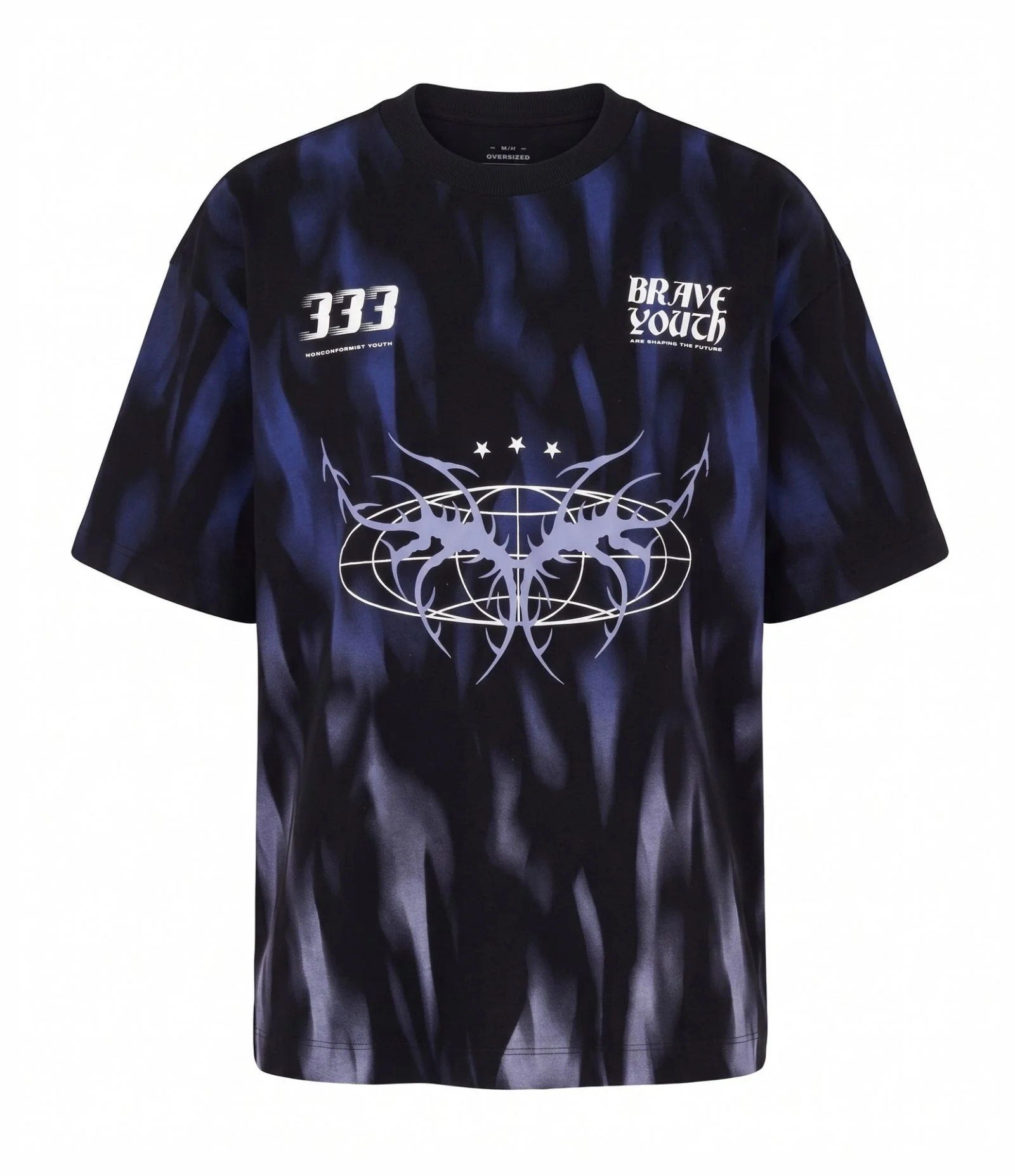 Camiseta Oversized em Algodão Unfinished Full Print Preto 5