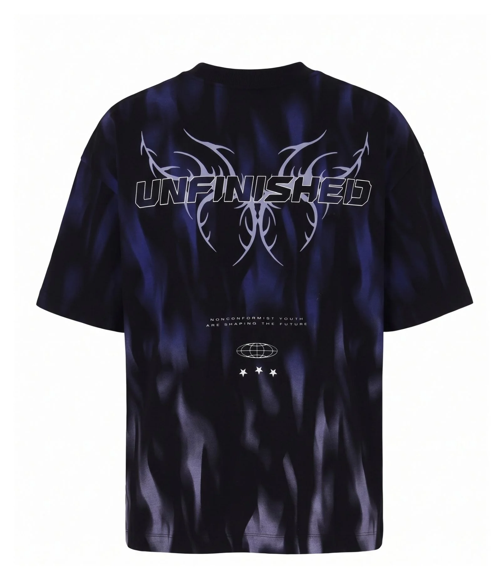 Camiseta Oversized em Algodão Unfinished Full Print Preto 6