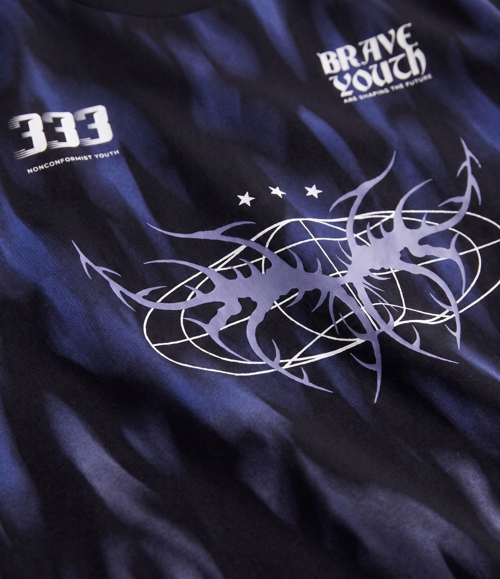 Camiseta Oversized em Algodão Unfinished Full Print Preto 7